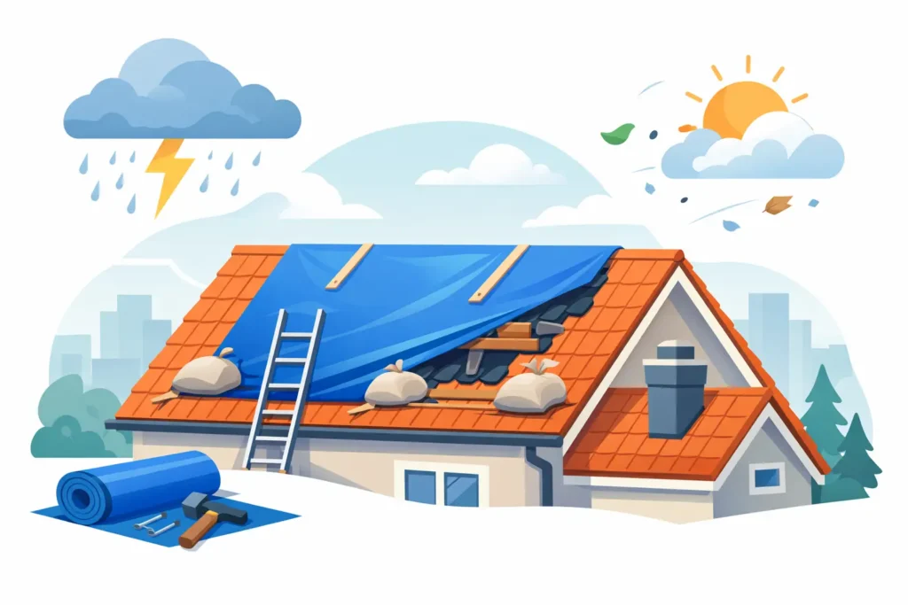 Temporary Tarp for Roof Damage Guide