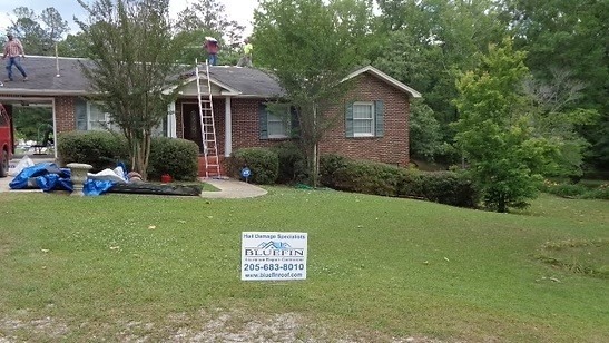 Bluefin Exteriors crew replacing a shingle roof in Greensboro, Alabama